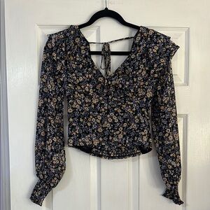 Dynamite Floral Long Sleeve Blouse